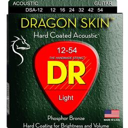 DRAGON SKIN - CLEAR Coated Acoustic Guitar Strings Light 12-54 (2-Pack)