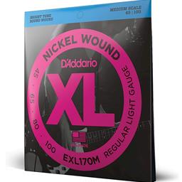 D'Addario 45-100 Regular Light, Medium Scale, XL Nickel Bass Strings
