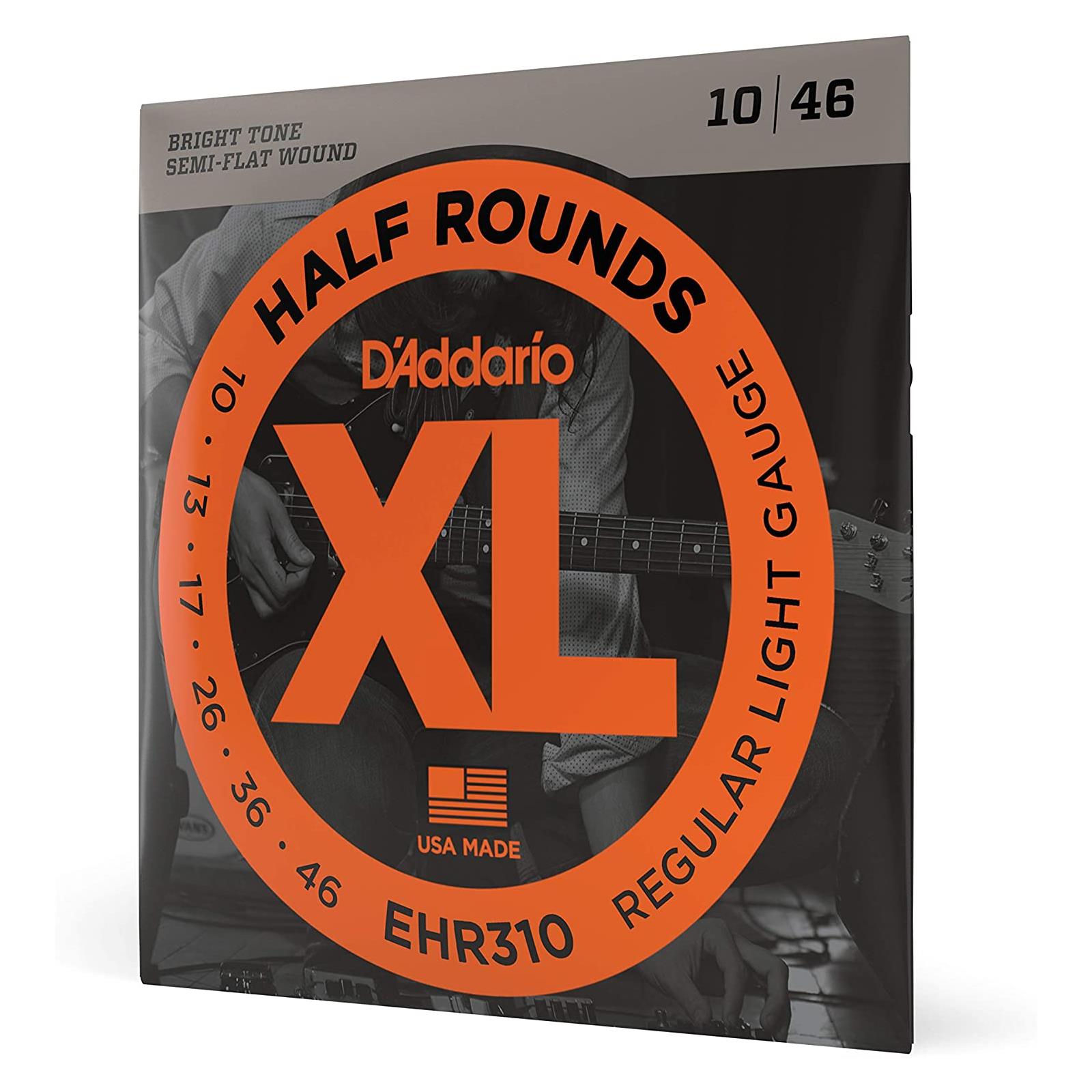 D'Addario 10-46 Regular Light, XL Half Rounds Electric Guitar Strings
