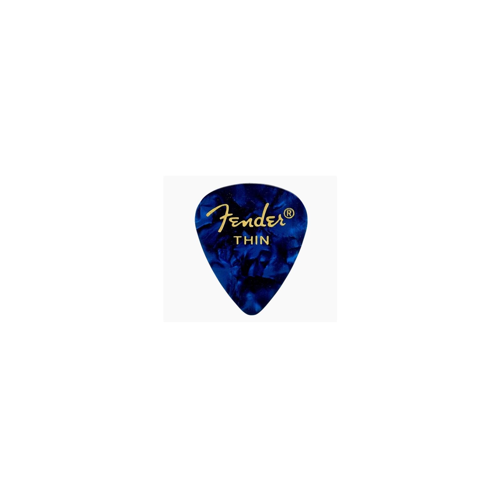 Fender Premium Celluloid 351 Shape Picks, Thin, Blue Moto, 12-Pack