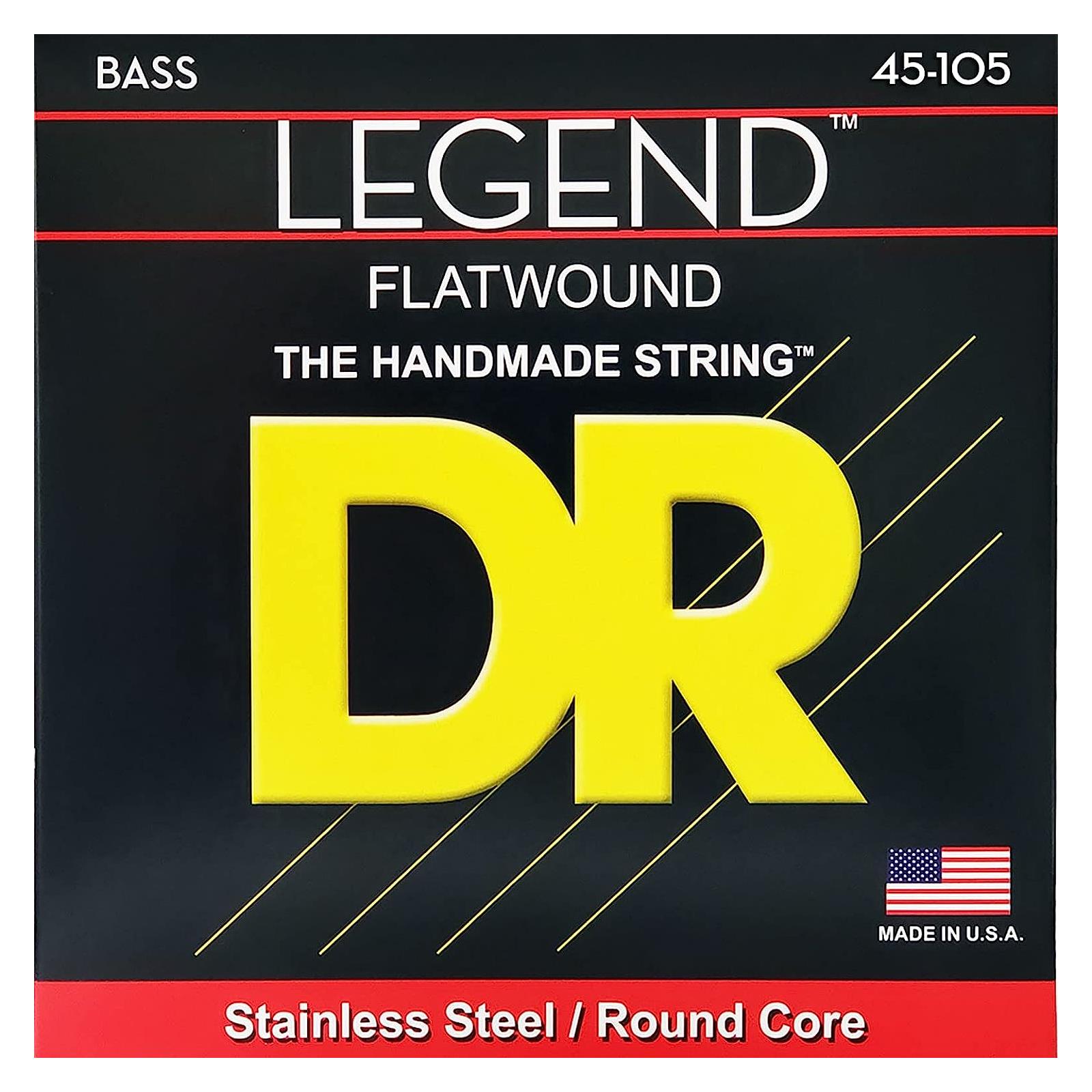 DR Flatwound Stainless Steel Round Core Bass 45-105 Strings