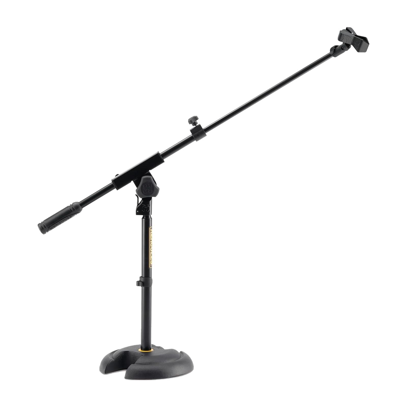 Hercules Low-Profile H-Shaped Base Microphone Stand with Telescopic Boom and EZ Microphone Clip