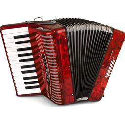Hohner 12 Bass Entry Level Piano ACCORDION, pearl red