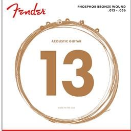 Fender Phosphor Bronze Acoustic Guitar Strings, Ball End, 60M .013-.056 Gauges, (6)