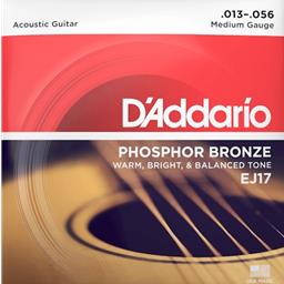 D'Addario 13-56 Medium, Phosphor Bronze Acoustic Guitar Strings