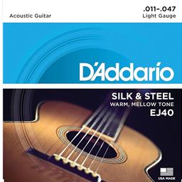 D'Addario 11-47 Light, Silk & Steel Acoustic Guitar Strings