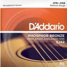 D'Addario 16-56 Medium Resophonic, Phosphor Bronze Resophonic Guitar Strings