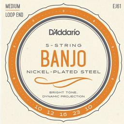 D'Addario EJ61 5-String Banjo Strings, Nickel, Medium 10-23