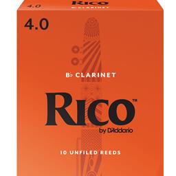 D'Addario Rico Bb Clarinet Reeds, Strength 4, 10-pack