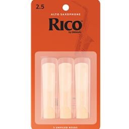 Rico Alto Sax Reeds, Strength 2.5, 3-pack