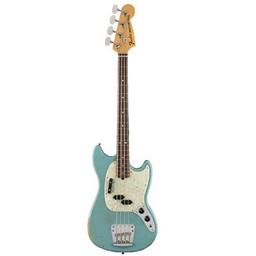 Fender JMJ Road Worn Mustang Bass, Rosewood  Faded Daphne Blue