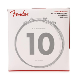 Fender Super 250 Guitar Strings, Nickel Plated Steel, Ball End, 250R Gauges .010-.046, (6)