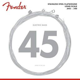 Fender Stainless 9050's Bass Strings, Stainless Steel Flatwound, 9050L .045-.100 Gauges, (4)