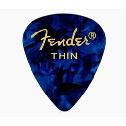 Fender Premium Celluloid 351 Shape Picks, Thin, Blue Moto, 12-Pack