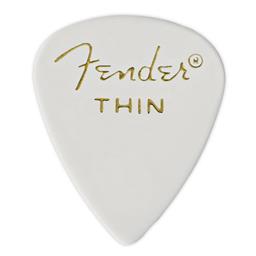 Fender Classic Celluloid, White, 351 Shape, Thin, 12 Count