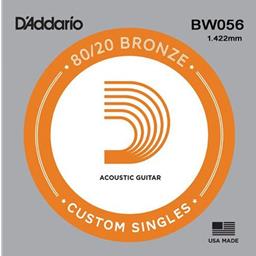 D'Addario  BW056 Bronze Wound Acoustic Guitar Single String, .056