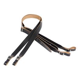 LEVY'S 1" Wide Black Genuine Leather Accordion Strap.