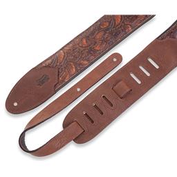 LEVY'S 3" Wide Embossed Leather Guitar Strap