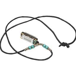 Hohner Mini Harmonica Necklace Light Blue