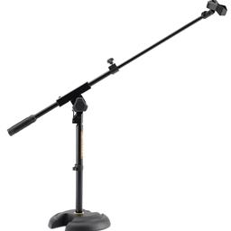 Hercules Low-Profile H-Shaped Base Microphone Stand with Telescopic Boom and EZ Microphone Clip