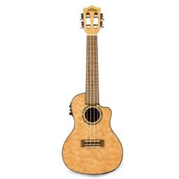 Lanikai Quilted Maple Natural Concert  Cutaway  with Fishman(R) Kula Preamp A/E Ukulele