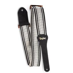 Taylor Academy Strap, White/Black Jacquard Cotton, 2"