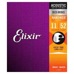 Elixir 11-52 Acoustic Nanoweb 80/20