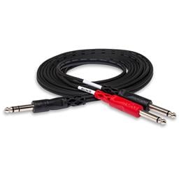 Hosa Insert Cable, 1/4 in TRS to Dual 1/4 in TS, 3 m