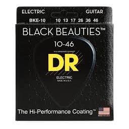 DR BLACK BEAUTIES - BLACK Colored Electric Guitar Strings Medium to Heavy 10-52