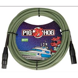 PigHog Pig Hog "Jamaican Green" Woven Mic Cable, 20ft.