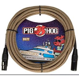 PigHog Pig Hog "Tuscan Brown" Woven Mic Cable, 20ft.