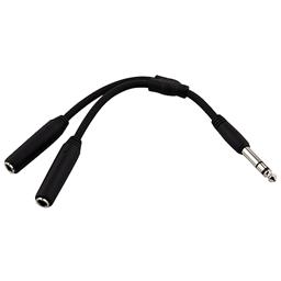 PigHog 6" Y Cable, Stereo 1/4"(M)-Dual Stereo 1/4"(F)