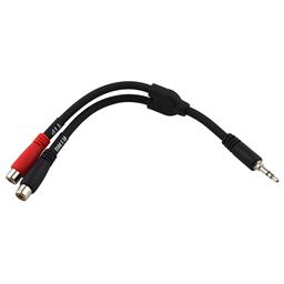 PigHog 6" Y Cable, Stereo 3.5MM(M)-Dual RCA(F)