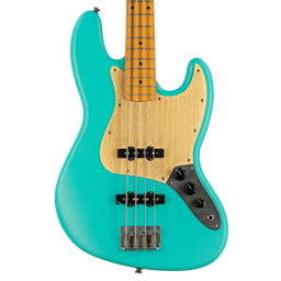 Squier 40th Anniversary Jazz Bass, Vintage Edition, Maple Fingerboard, Gold Anodized Pickguard, Satin Sea Foam Green