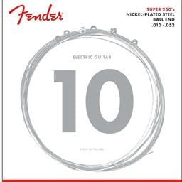 Fender Super 250 Guitar Strings, Nickel Plated Steel, Ball End, 250RH Gauges .010-.052, (6)