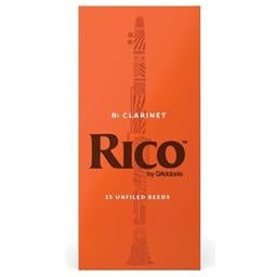 Rico Bb Clarinet Reeds, Strength 2.5, 25-pack