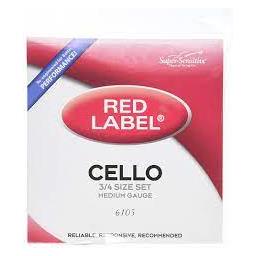 Super-Sensitive Red Label Cello D Single String 3/4 Medium