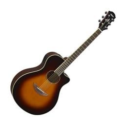 Yamaha Thinline body, spruce top, nato back and sides, die-cast chrome tuners, System66 piezo and preamp; Old Violin Sunburst