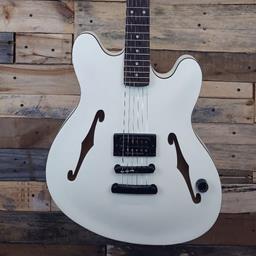 Fender Tom DeLonge Starcaster, Rosewood Fingerboard, Black Hardware, Satin Olympic White