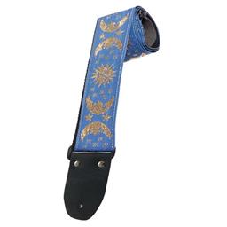 Henry Heller Jacquard Series Straps - Vintage Gold Foil Moons On Blue