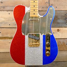 Fender Limited Edition Buck Owens Telecaster, Maple Fingerboard, Red, Silver and Blue Sparkle