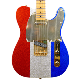 Fender Limited Edition Buck Owens Telecaster, Maple Fingerboard, Red, Silver and Blue Sparkle