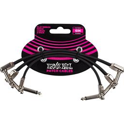 Ernie Ball 6” Flat Ribbon Patch Cable 3-Pack - Black