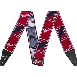 Fender WeighLess™ Monogram Strap, Red/White/Blue, 2"