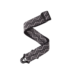 D'Addario Auto Lock Guitar Strap, Black Padded Geometric