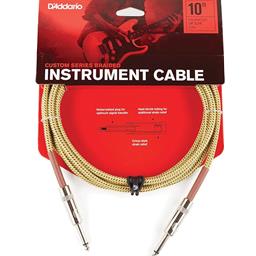 D'Addario Custom Series Braided Instrument Cable, Tweed, 10'