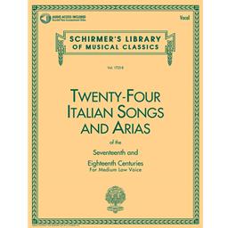 Vocals 24 Italian Songs And Arias of the 17th & 18th Centuries Medium Low Online Access Included