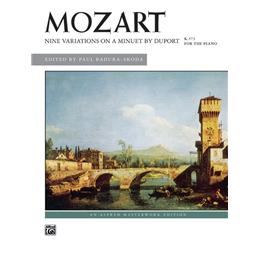 Piano Mozart Nine Variations Minuet by Duport