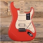Fender Limited Stratocaster Maple HSS Fiesta red Headstock
