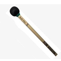 Ron Vaughn Percussion Multiple Percussion Mallet, 15 1/2" Rattan shafts, color band Sea Green, mallet #1.75